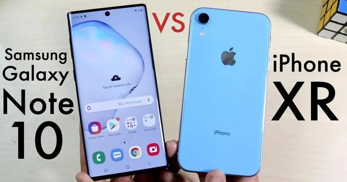 galaxy note 10 x iphone xr